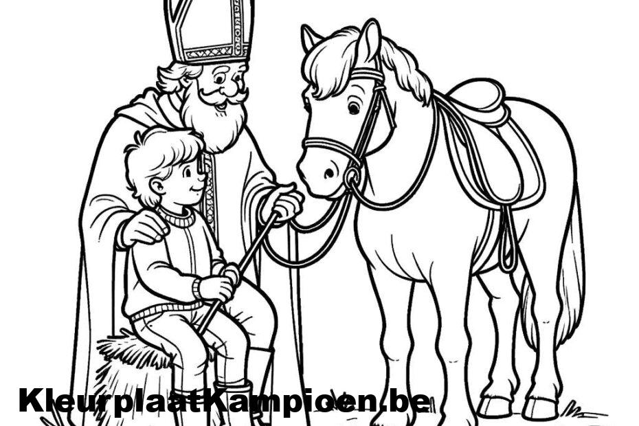 Sinterklaas leert Piet paardrijden