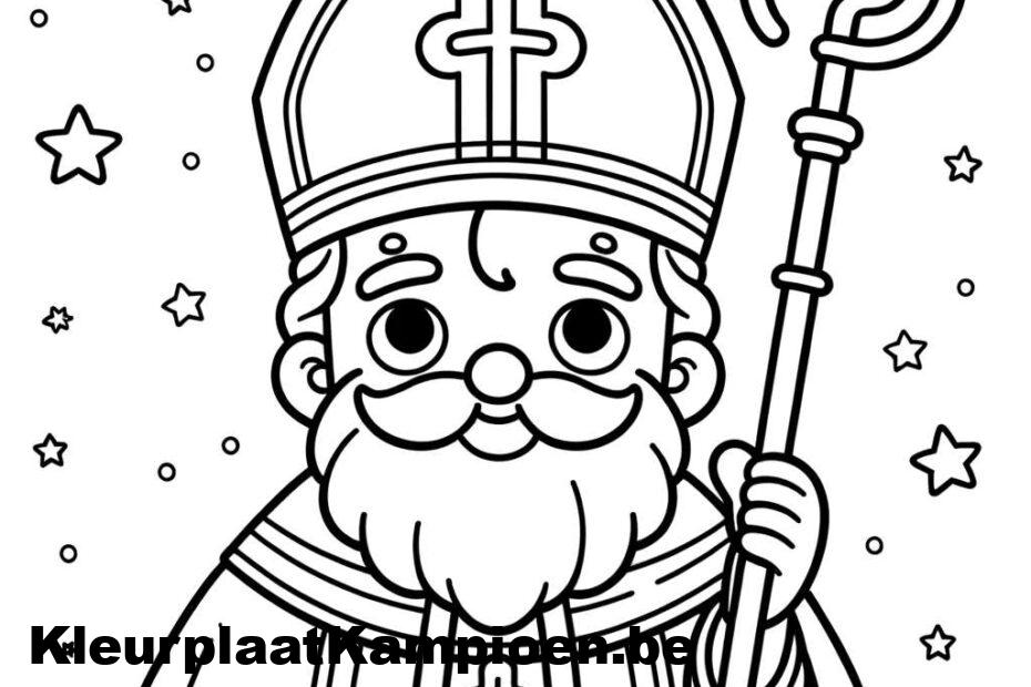 Sinterklaas met mijter en staf