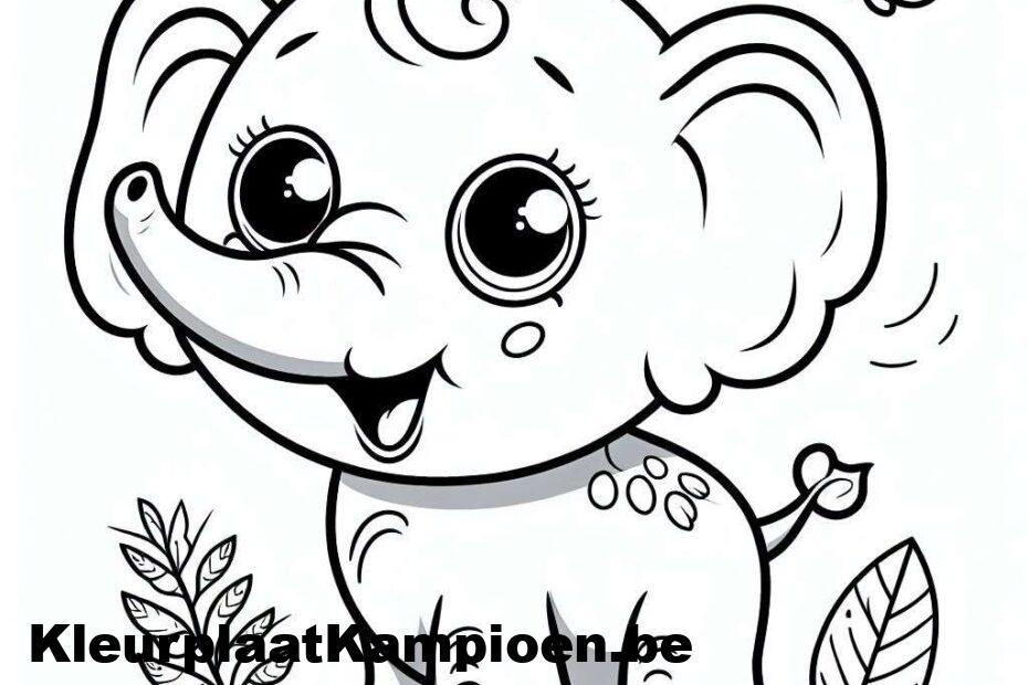 kleurplaat olifant kleuters