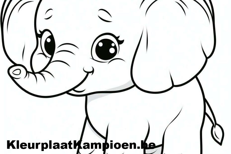 kleurplaat olifant makkelijk