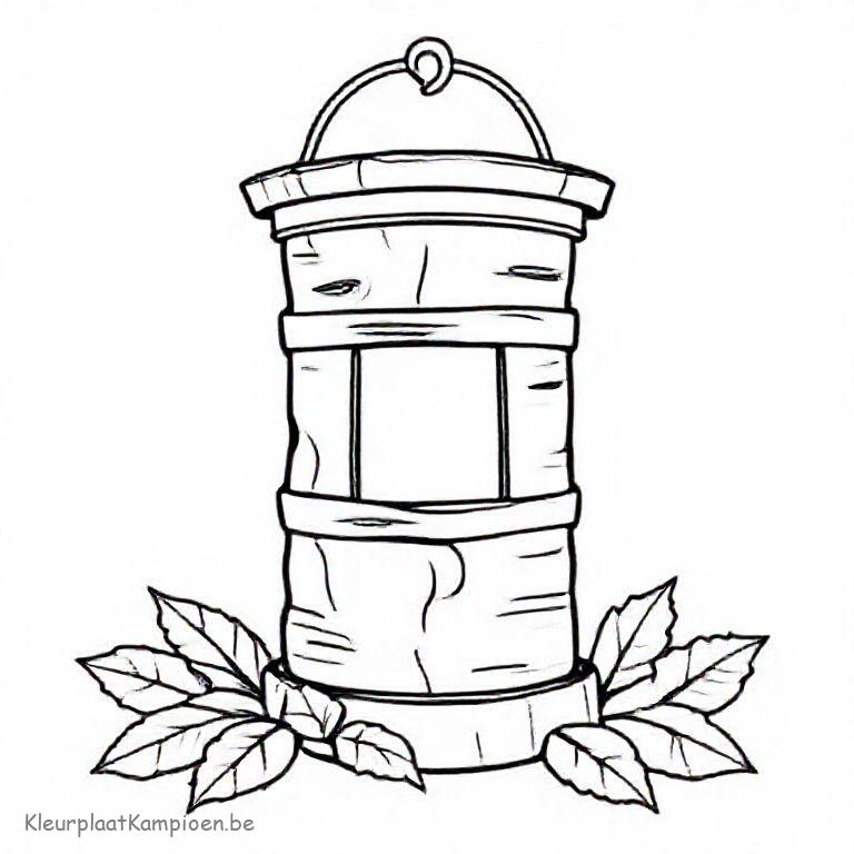 kleurplaat Herfst lantaarn Berkenbast