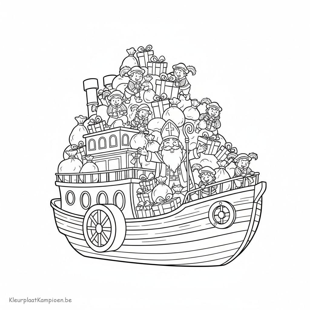 Kleurplaat Sinterklaas Stoomboot Gratis Kleurplaten Voor Creatievelingen