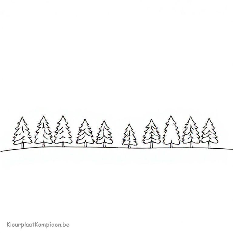 kleurplaat Winter abstract Minimalistische winterse bomenrij